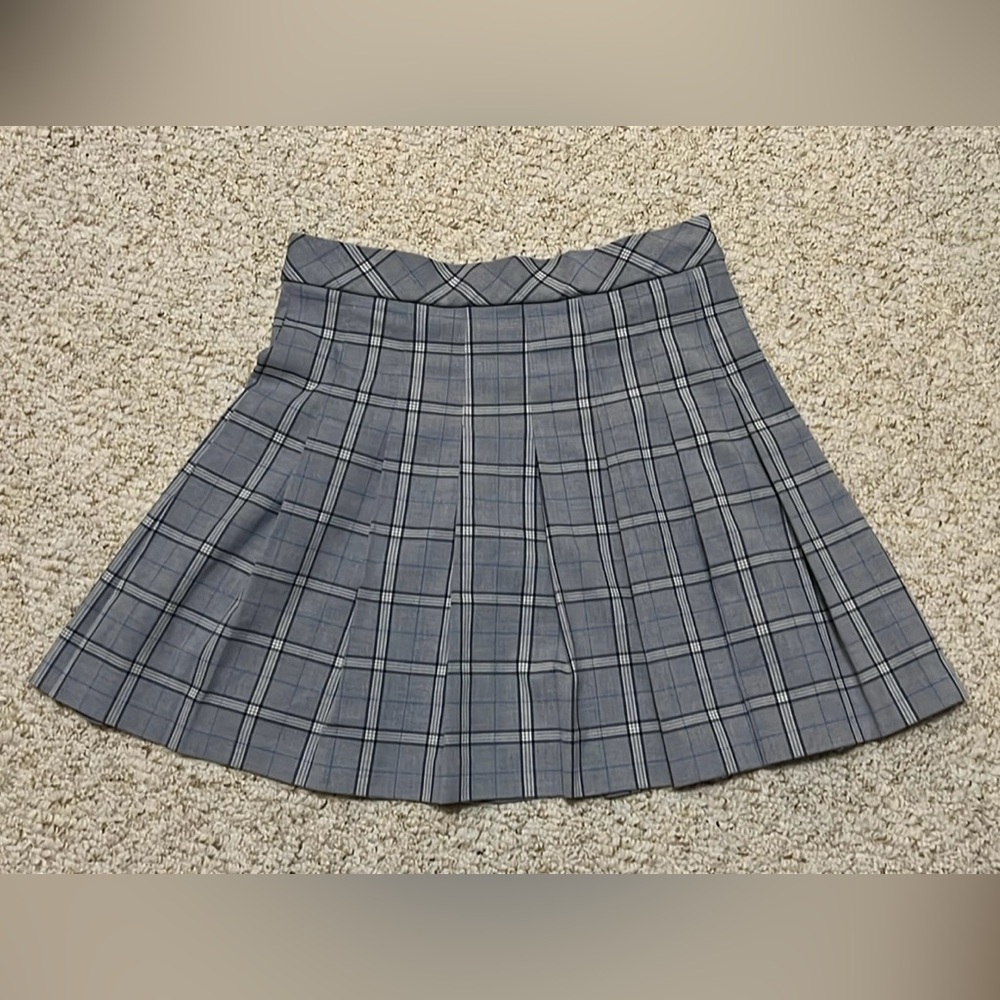 Uniqlo Blue Plaid Skater Skirt